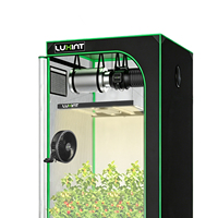 Kit complet de serre de culture intérieure LUXINT 2.7x2.7 tout-en-un pour 3 plantes avec barre LED de culture de 240 W et système de ventilation à conduit de 4 pouces