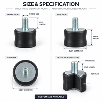 Custom Silicone Vibration Mount Metal Insert Threaded Stud Molded Matte Finish OEM Silicone Vibration Mount for Machinery