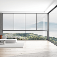 Ventana Corredera Horizontal de Aleación de Aluminio Resistente a Huracanes, Insonorizada, Impermeable, con Doble Acristalamiento para Zonas Costeras