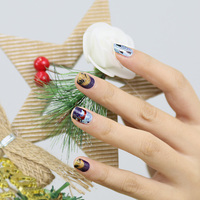 Autocollants pour ongles à la mode, très vendus, 16 motifs, style Halloween, enveloppes pour ongles