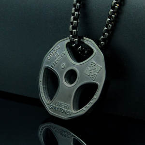 Collar Deportivo con Colgante de Mancuerna, Chapado en Oro de 14k/18k, Sin Decoloración, Cadenas Finas de Acero Inoxidable 316L, Collar para Hombre - Product Image 4