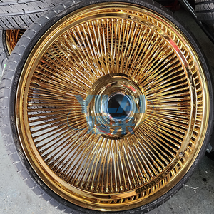 Стальной обод колеса с плавающей центральной крышкой, золотисто-хромированный, для автомобилей, 26 дюймов - Product Image 6