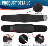 Ceinture de soutien lombaire réglable pour le bas du dos, attelle de soutien lombaire pour les douleurs dorsales et la sciatique avec coussinet lombaire amovible