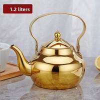 Bouilloire à eau moderne en acier inoxydable OEM pour le marché saoudien, avec chaîne, argent et or, écologique, 1,4L-2,0L, pour cuisinière à induction
