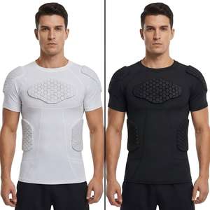 Maillot de protection intégré rembourré, avec protection épaisse côtelée pour la poitrine et les épaules, respirant, pour le football, maillot de compression rembourré - Product Image 4