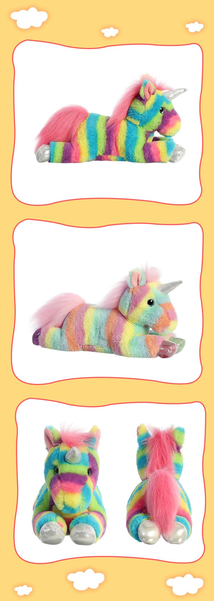 make design your own unicorn plush toy custom kawaii kids stuffed animal soft plush toy rainbow unicorn