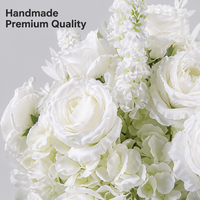 Bouquet de roses artificielles en soie blanches, fleurs artificielles au toucher réel pour la décoration de la maison, de la table à manger, des lieux de mariage, vente en gros de fleurs