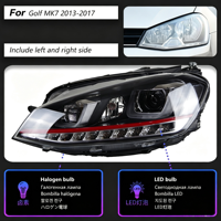 Feux de jour à LED double lentille en U avec clignotants séquentiels pour mise à niveau de l'ensemble de phares Volkswagen Golf 7 2013-2017