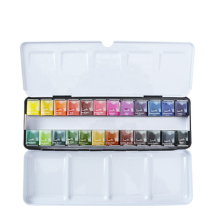 Juego de Acuarelas Profesionales SeamiArt de Alta Calidad, 24 Colores, en Caja Metálica, para Papel - Product Image 1