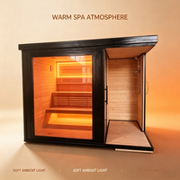 Sauna extérieur en bois, cabine de spa résistante aux intempéries, sauna bien-être avec chauffage infrarouge lointain pour villa