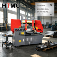 Scie à ruban automatique HTMC GZ4228, moteur contrôlé par PLC, moteur 3kW, vitesse de lame 45m/min, capacité de coupe 280mm, tensionnement manuel