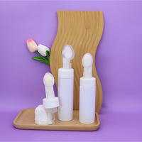 Bouteilles de mousse réutilisables en PET anti-fuite avec pompe, en forme de brosse nettoyante, bouchon à vis, contenants vides pour lavage visage/corps, format voyage