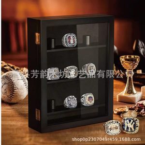 Solid Wood Champion Ring <b>Display</b> Box <b>Wall</b> Mounted Transparent Storage <b>Case</b> For Collection - Product Image 5