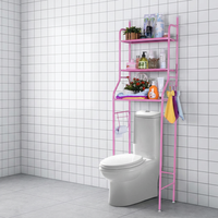 Estante Metálico de 3 Niveles para Baño, sobre el Inodoro, Ahorra Espacio, para Almacenamiento, para Lavadora