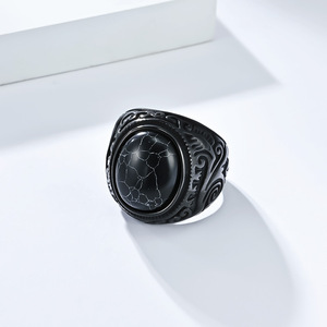 Anillos de Piedras Preciosas Naturales Talladas Retro en Oferta, Anillo de Acero Inoxidable para Hombre, Anillo de Moda, Joyería de Acero Inoxidable para Hombre y Mujer - Product Image 6