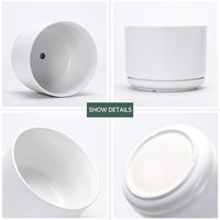Set Pot Tanaman Keramik Putih 3 Lubang Drainase (Finishing Matte)-Desain Modern Abad Pertengahan untuk Penggunaan Dalam/Luar Ruangan-Ukuran Kecil/Sedang/Besar