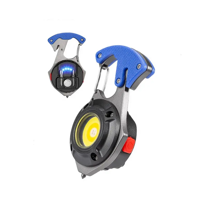 Luz de Flash de emergencia recargable con 7 modos de luz de trabajo, cortador de cinturón de seguridad multifuncional, Mini COB, linterna LED portátil