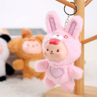 Porte-clés pendentif en peluche mignon pour animaux de compagnie, 15 cm, ornement à suspendre pour sac de filles, rembourré en polyester et coton PP