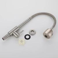 Robinet de cuisine moderne en nickel brossé avec douchette extractible, monocommande, col de cygne, en acier inoxydable