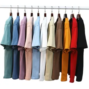 2021 Gold Supplier 280gsm 100% cotton customized oem logo blank unisex t shirt colorful t-shirt for men women