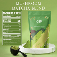 Poudre de Matcha aux Champignons Instantanée Formule Personnalisée OEM – Soulage le Stress, Boisson Énergisante, Favorise le Cycle Métabolique, Renforce l'Immunité