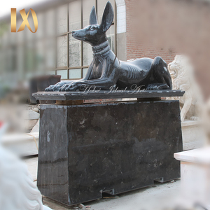 Estatua de Mármol de Perro Anubis Guardián de Tamaño Real, Diseño Clásico, <span class=keywords><strong>Escultura</strong></span> de Perro Dios <span class=keywords><strong>Egipcio</strong></span> Antiguo - Product Image 3