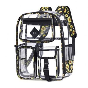 Fashionable Graffiti Pattern Book Bag Big Capacity PVC Transparent Travel <b>Backpack</b> Trend Clear <b>Student</b> <b>Backpack</b> - Product Image 6