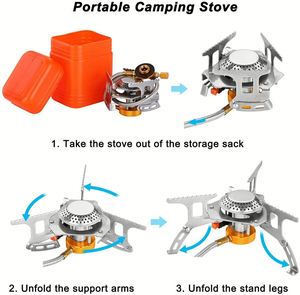 Réchaud de camping portable à gaz avec allumage piézoélectrique pour la cuisine - Product Image 4
