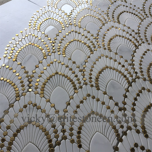 Fabrik preis Fischs chuppen Fächer form Carrara Natur marmor Mosaik fliesen Haus Innendekoration - Product Image 3
