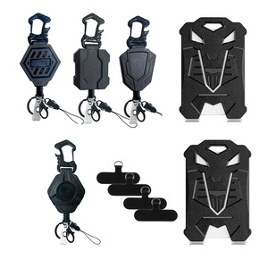 Mosquetón de pesca de alta resistencia con clip trasero, cuerda de acero multifuncional, carrete para credenciales y llavero, venta al por mayor de fábrica - Product Image 1