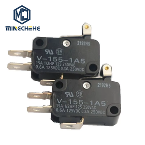 Micro-interrupteur de fin de course V-155-1A5 V-155-1C25 V-156-1C25 V-152-1C25 à levier articulé, à broche, à plongeur, 3 broches, bornes à vis - Product Image 1