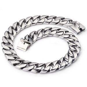 Ensemble collier et laisse pour <span class=keywords><strong>chien</strong></span> en acier inoxydable doré de qualité supérieure, design personnalisé <span class=keywords><strong>2022</strong></span>, chaîne cubaine, motif solide, rivets, produits pour chiens - Product Image 5