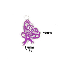 Usine en gros personnalisé violet ruban épinglette métal porte-clés en alliage de Zinc porte-clés Anti violence domestique sensibilisation Badge