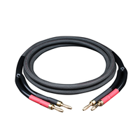 Câble de haut-parleur HiFi en cuivre sans oxygène, fil audio avec connecteur banane, blindage en nylon tressé, 10A, home cinéma
