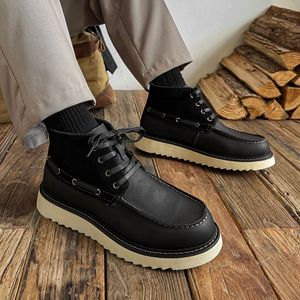 Bottes montantes rétro tendance pour hommes automne 2026 – Chaussures décontractées et élégantes pour le travail - Product Image 4