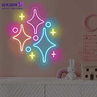 Enseigne néon LED design étoile Halloween, panneau acrylique IP65, lumière murale USB 5V à intensité variable pour décoration de fête et de bar