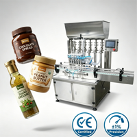Machine automatique à pompe à piston quantitative à 8 têtes pour bouteilles en verre pour miel, pâte, beurre de cacahuète, savon liquide, produits chimiques