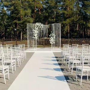 BJ240002 forme incurvée métal fond découpe Transparent découpe or blanc métal <span class=keywords><strong>portique</strong></span> fond mariage - Product Image 2