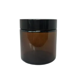 100g braun creme glas gläser bernstein glas creme kosmetische jar mit schwarz kunststoff deckel für kosmetische verpackung