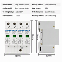 Parafoudre CHINT NU6-II Type 2 SPD, dispositif de protection contre les surtensions CA, rail DIN pour distribution basse tension