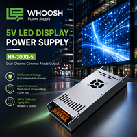 WHOOSH 300W 5V 60A Catu Daya Layar LED Semi-Potted Tanpa Kipas IP20 AC DC untuk Modul Layar LED Dalam Ruangan