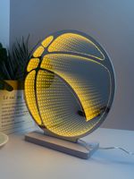 Lampe tunnel miroir décorative 3D multicouche, motifs hexagonaux, nuage, étoile, football, veilleuse tunnel miroir