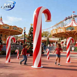 Estatua Navideña Comercial de Bastón de Caramelo con Logotipo Personalizado, Resina de Fibra de Vidrio, Decoración Artificial para Exteriores, Arte Popular Pintado a Mano - Product Image 6