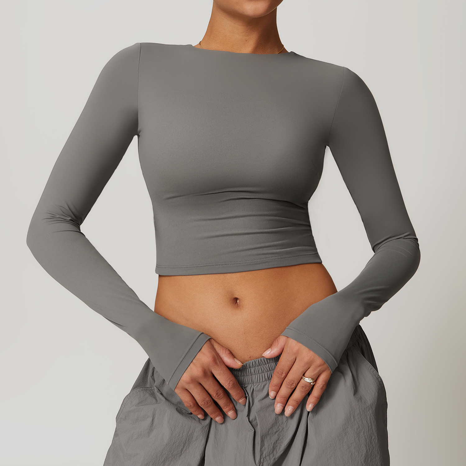 Women's Yoga Long Sleeve Crop Top Gym Sports Clothes T-shirt Low Waist Custom logo Quick Dry Long Sleeve T Shirt for Women