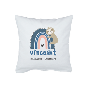 Cuscino nascita stampato con nome Rainbow (Bambino / Bambina) - Product Image 1