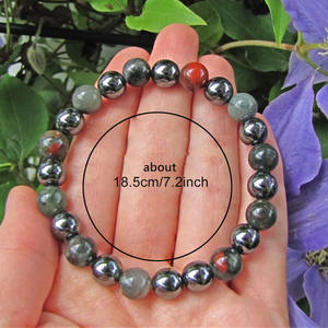 Nouveau 8mm Pierres Naturelles De Guérison Perles De Cristal Soulagement De La Douleur Du Stress Africain Bloodstone Heatite Bracelets - Product Image 3