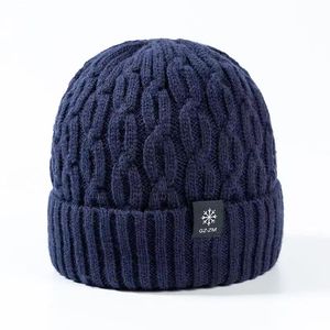 Gorro de Invierno Tejido G22M, Color Azul Marino, Grueso y Cálido, para Esquí, Adulto, 56-58CM, Mantiene el Calor - Product Image 5