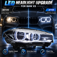 Ensemble de phares LED BK pour BMW X5 2014-2018, Angel Eye DRL, clignotants dynamiques séquentiels, Plug and Play