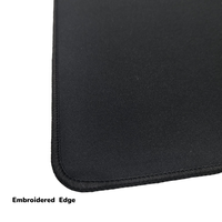 Tapis de souris de jeu anime noir personnalisable de grande taille, antidérapant, en caoutchouc, avec bords cousus multi-tissus, résistant à l'eau, logo personnalisé