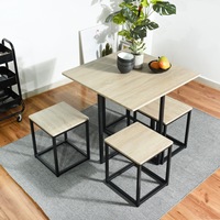 Table de cuisine et 2 chaises pour 4 avec banc 4 pièces ensemble de Table à manger pour petit espace appartement rétro